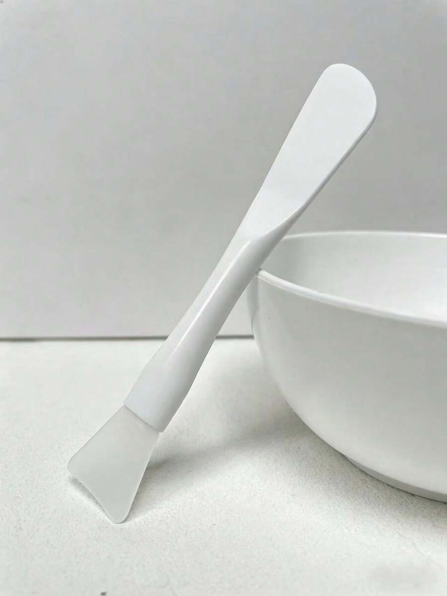 2-In-1 Silicone Face Mask Brush/Spatula - For Applying And Removing Face Masks, Travel Size - White - View 1