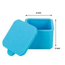 Caja de distribución de alimentos de silicona para niños, contenedor de aperitivos de 2/4 pulgadas, color rojo/rosa/púrpura/verde/naranja/azul, 1/3 Uds. - cuadrado azul - Ver 6