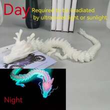 2pcs Chinese Dragon Statues, 35.43 Inches And 23.62 Inches, 3D Printed Movable Joints Design, Flexible Connections, Home & Auto Decor, Desktop Display, Creative Collectible Toys, Holiday Gifts - Multicolor - View 13