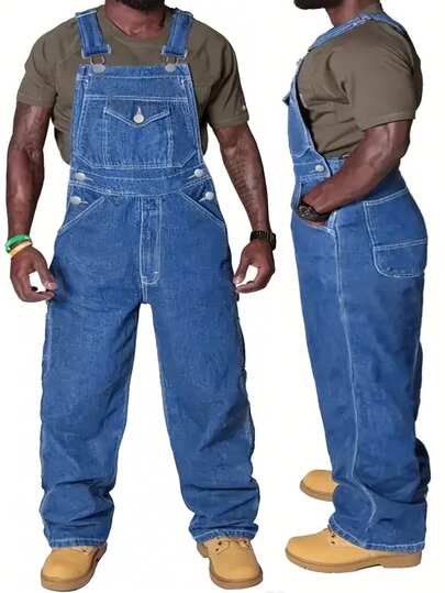 Herrjeans med skäggdetalj i plusstorlek, enkel modell, lätt töjbar, slim fit, blå, avslappnad och minimalistisk, lämplig för vardagsbruk. Herrjeans, Herrbyxor, Blå herrbyxor, Plusstorlek