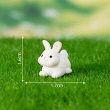 5pcs Cute Mini Resin Rabbit Figurines - Charming Fairy Tale Garden Decor, Micro Landscape DIY Craft, Birthday & Easter Gift, Graduation Gift - Multicolor - View 5