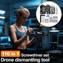 116-In-1 Precision Screwdriver Set, Mini Professional Magnetic Repair Tool Kit, Suitable For Smartphones, Computers, Watches, Laptops, MacBooks, Game Consoles, Electronics, Toys, PC Maintenance, Perfect Christmas Gift - Black - View 4