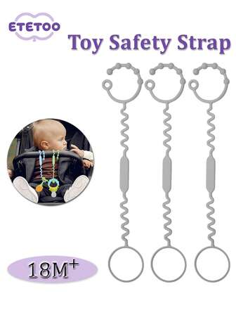 ETETOO 1 pieza Correa ajustable de silicona para cochecito de bebé - Con correa de para biberón, correa colgante para cama - Portavasos para taza entrenadora de bebé, juguetes de bebé, apto para cochecito, trona, silla de coche
