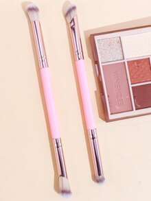 4支双头化妆刷套装，多功能腮红刷、散粉刷、粉底刷、高光刷、修容刷和遮瑕刷，适合女孩和女士使用，化妆工具 - 彩色 - 查看 8