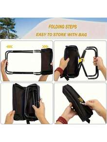 Folding Travel Chair - Compact Sturdy Seat For Adults, Supports Up To 330 Lbs, Great For Camping, Fishing And Outdoor Use, Easy Setup, Stable And Wobble-Free, Camping Chair | Compact Chair | Durable Structure, Camping Gear