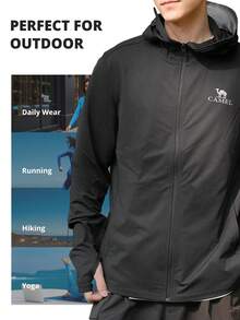 CAMEL CROWN Men's Outdoor Sun Protection Jacket, UV-Resistant, Lightweight And Breathable Fabric, Suitable For Summer - Black - View 5