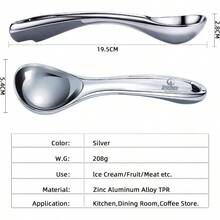 Cuchara de helado de alta resistencia cuchara de helado comercial con gancho más larga profesional anticongelante de fácil agarre irrompible aleación de zinc de alta calidad plata - plateado - Ver 4