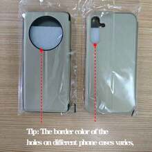 Hadaasi 1件黑色智能鏡面支架人造皮革翻蓋手機殼，適用於 Galaxy S26Ultra/S26Plus/S26/S25 Ultra, S25 Plus, S25, S25Edge, S25FE, S24 Ultra, S24 Plus, S23 Ultra, S23 Plus, A57/A56/A36/A26/A17/A55/A35/A25/A15/A37 以及 Honor 400/400Pro/400Lite 以及 Apple 17e/17pro/17promax/Apple Air/17/16e/15Plus/14Promax - 黑色 - 查看 10