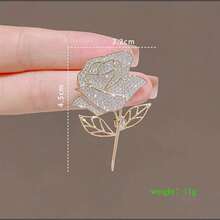 Temperament Rose Brooch High-End  Elegant Versatile Niche Suit Fixed Pin Brooch - 金色 - 查看 2