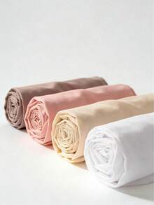 一套多色纯色简约雪纺围巾，多种颜色组合