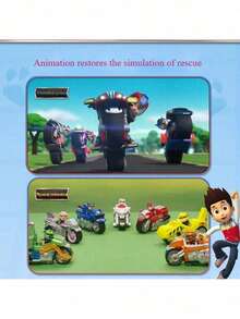 Spin Master Moto Pups Character's Deluxe Pull Back Motorcycle With Wheelie Feature And Figure Full Set Children's Toy Car