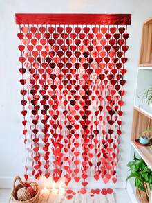 Bộ 2 tấm rèm tua rua hình trái tim màu đỏ, phông nền tua rua hình trái tim, thích hợp trang trí tiệc Valentine, phông nền chụp ảnh bằng rèm tua rua kim loại hình trái tim, cũng thích hợp cho tiệc Valentine, tiệc cưới, lễ kỷ niệm, lễ đính hôn, sinh nhật, lễ tốt nghiệp và các dịp khác. - Đỏ - Xem 5