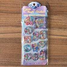 新款液体闪光水摇摇杯卡通女孩贴纸，可爱系列儿童玩具 - 彩色 - 查看 12