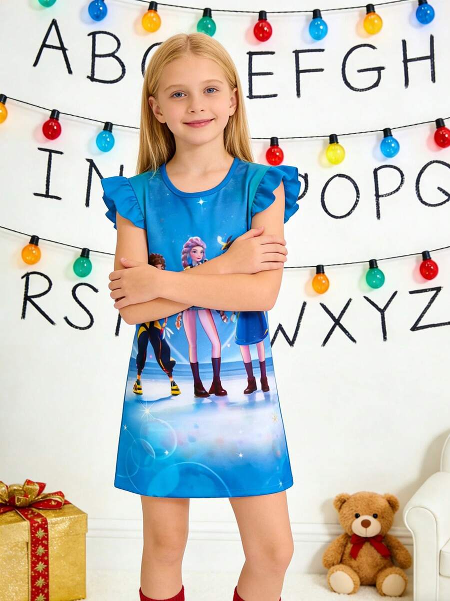 K Pop DemonHunter Blue Dress For Girl 4-9Y Pink Blue Tee Shirt, K Pop DemonHunter Summer Dress For Girl, ZoeyRumiMira Girl Skirt Outfit Set, K Pop DemonHunter Birthday Decorations, K Pop DemonHunter Singer Party Dress Up Pjsfor Kids, Kids Girl Summer Dresses, K Pop DemonHunter Girls Dresses, Flutter Sleeve Graphic Playwear Novelty Cute Casual Daily Dresses Homewear School Outfits, K Pop DemonHunter Birthday Party Decorations, Gifts For Grandkids,Gifts For Teens Decor Decorations, Beach Dresses, ZoeyRumiMira Outfit, Dress For Wedding Guest, Spring Break Outfits, Spring Break Dresses, 3 Year Old Girl Gifts, 5 Year Old Girl Gifts, Teen Girl Clothes, Easter Dresses For Girls, Easter Gifts For Kids, Mothers Day Gifts, Fathers Day Gifts, Independence Day Outfits - 藍色 - 查看 1