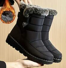 FZY Women'sEdgyElongates Boots, Ankle Boots, Short Boots, Non-Slip, Waterproof, Wear-Resistant, Warm AndComfortable, Multi-Functional Warm Lined Thick-Soled Boots, Extra Thick, Easy To Put On And Take Off, Not Only Does The Upper Beaded With Stylish Decorations, But It Is Also Suitable For Any Outdoor Outing, Hiking, Holiday Travel, Street StyleStylish Matching Boots For Couples, Perfect For A Sweet And Gentle Valentine's Day Date. Versatile And Flattering For Everyone.Botas De Invierno Mujerwinter Clothes For Women Winter Wedding Fashion Snow Boots, Black Casual Shoes With A Vacation Vibe Zapatillas Elegantes De Mujer - 黑色 - 查看 1