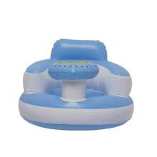 1pc Inflatable Baby Seat With Bowl Holder - Portable Floor Supported Seat For 3-36 Months Babies, Built-In Air Pump, Soft PVC Material, Pink/Blue, Suitable For Baby Sitting And Feeding, Baby Highchair - Multicolor - View 5
