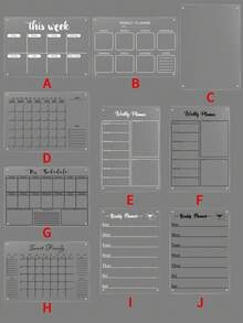 1 Set Acrylic Magnetic Whiteboard Menu Writing Board (6 Magnetic Whiteboard Pens), Weekly/Monthly Planner Erasable Memo Board, Kitchen/Living Room Decor Magnetic Acrylic Message Board - Multicolor - View 14