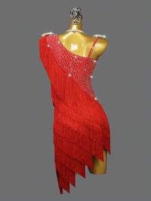 ABC Dancing Custom-Made Latin Dance Dress With Fringe For Women And Girls, Suitable For Competition, Ballroom Dance Performance, Sexy Evening Party Wear - Multicolor - View 5