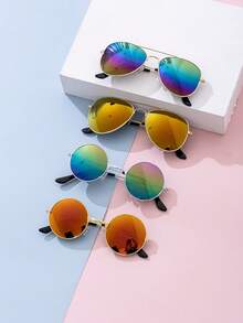 4 Pieces - Fashionable Multi-Shaped Children's Glasses - Cute Baby Travel - Photography - Outdoor Glasses. - Multicolor - View 4