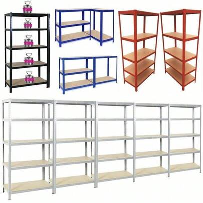 Heavy Duty 5-Tier Storage Shelf Garage Shelving Unit Steel Racking Space Holder