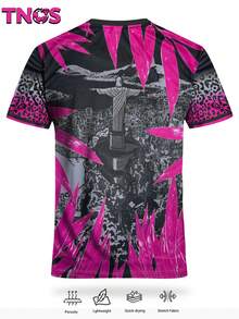 Brazil's New Men's Youth Football Sportswear & Round Neck Comfortable Sweatshirt & With Rio De Janeiro Style Print & Suitable For Brazilian Football Matches, Football Training, Everyday Fitness, And As Casual Gifts & Men's Gifts - Black - View 3