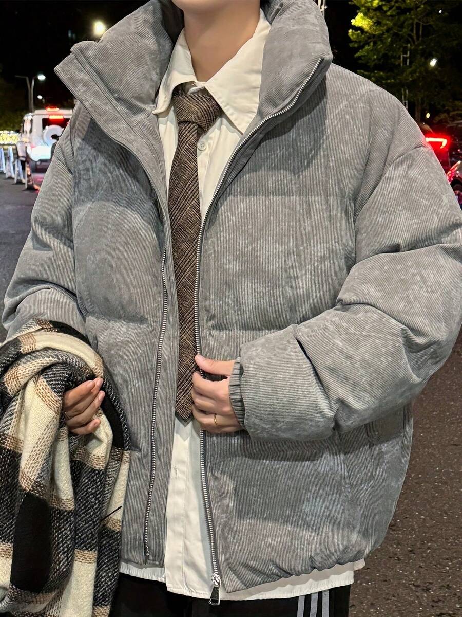 Men Winter Coats - Grey - View 1