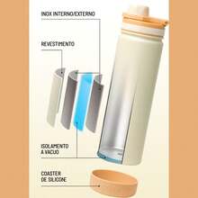 End-Of-Year Celebration! TYESO 600ML/20OZ Vacuum Insulated  Bottle With Carrying Handle, Stainless Steel Coffee Cup With Straw, 100% Leak-Proof, Keeps Temperature For 24 Hours For Hot/Cold Drinks Or 10 Hours For Hot Drinks. Suitable For Water, Iced Tea, Coffee, Smoothies, And Other Beverages. Christmas Decorations! An Ideal Choice For Festive Or Birthday Gifts. Christmas Gifts, Gifts For Women, Gifts For Men, Gifts For Mom, Secret Santa Gifts. Suitable For Running, Exercise, Cycling, Back To School, Commuting, Etc. - Hoa hồng - Xem 5