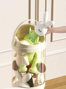 Transparent Doll Storage Box Plastic With Handle Plush Toy Storage Tube 3 Layers Cartoon Style Stuffed Doll Organizer Christmas Gift - 綠色 - 查看 7