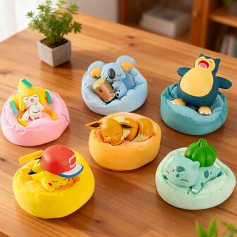 bandai Figurset, inkluderar Eevee, Charizard och andra - söta och samlarbara figurer, lämpliga för visning, presenter och anime-samling, det perfekta valet för fans.