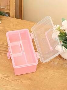 Large Capacity Transparent Plastic Folding Tool Storage Box - Waterproof, Portable With Handle, Suitable For Home And Garage Tool Organization