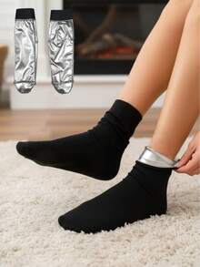 1 pièce Chaussettes de sauna hydratantes et absorbantes, aide à augmenter la transpiration des pieds, convient pour le bain de pieds, les soins des pieds, chaussettes de soins des pieds élastiques de protection, accessoires de fitness, cadeau de Noël - Multicolore - Voir 1