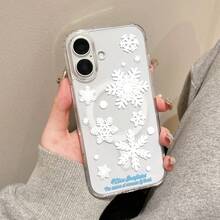 SpongeBob SquarePants 1个极简雪花冬季彩绘磁吸透明防摔手机壳，兼容 11/12/12 Pro Max/14 Pro Max/15/15 Pro/16/16 Pro Max/17/17 Air及其他型号 - 彩色 - 查看 5