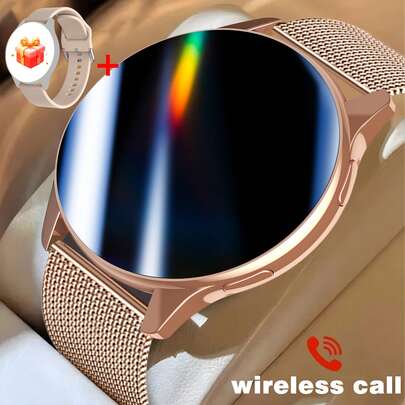 Smartklocka med trådlösa samtal/uppringning, flera sportlägen, samtalspåminnelse och samtalsavvisning, SMS-påminnelse, anpassningsbar bakgrund, lämplig som sommarpresent