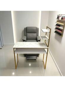 Mesa De Manicura Minimalista Con Almacenamiento - Blanco - Ver 9