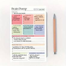 Brain Dumping And To-Do Notebook, 50 Page Focused Planner, A5 Size Daily Task Manager, Suitable For Self Planners, Project Managers, And Personal Organizations, , Minimalist Notebook, Premium Finish, High-Quality Paper, Planning Tool, Brain Dumping Diary - 彩色 - 查看 1