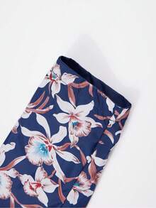 Women's Floral Casual Coat, Reversible, With Pockets, Zipper Design, Comfortable Wear, Suitable For Daily Use, Drawstring Design, Fashionable Autumn Spring - Navy Blue - View 10