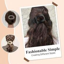 Matte No Crease Flat Claw Clips,Large Strong Hold Barrettes For Thick & Thin Hair,Non-Slip Haie Clip - 黑色 - 查看 3
