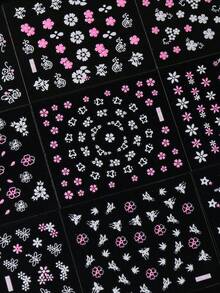 30 miếng dán móng tay hình hoa nhỏ xinh xắn mùa xuân, màu hồng trắng, hoa cúc, hoa anh đào, hoa hồng, lá, bướm, thích hợp cho đám cưới, trang trí móng tay ngày Valentine, phụ kiện làm móng DIY. - Nhiều màu - Xem 6