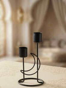1pc Modern Dining Table Candle Holder, Holiday Decor, Wedding Party Home Decor, Candlelight Dinner Decoration, Star, Moon, Lantern Pattern, Birthday Graduation Gift, Eid Gift - Multicolor - View 13