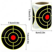 100张3英寸通用靶心溅射目标贴纸荧光瞄准练习标签