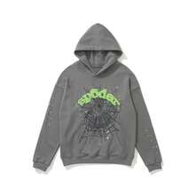 Spider Web Fashion Hip-Hop Printed Flower Hoodie, European And American  Brand Large-Sized Loose Men's And Women's Hooded Sweatshirt Set - 灰色 - 查看 3