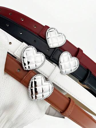 New Fashionable Heart-Shaped Buckle, PU Leather, Niche Design Letter Casual Cute Elegant Sexy Street Bohemian Retro Palace Style Business Party