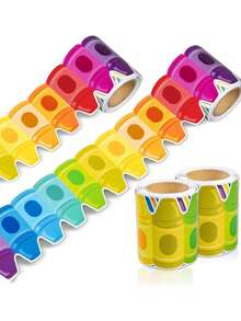 1 Rollo de Pegatinas Decorativas de Borde de Lápiz, Adecuado para Decoración de Manualidades, Pegatinas Creativas y Coloridas para Habitación, Aula, Pizarra, Álbum de Fotos, Decoración de Bordes, Regalos de Fiesta Infantil y Vacaciones - Multicolor - Ver 9