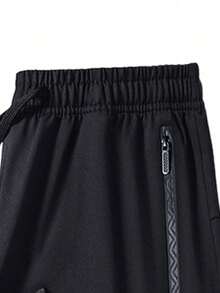 Pantalones casuales de mujer de secado rápido para exteriores, con cordón, cintura elástica - Negro - Ver 4
