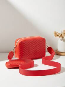 Women's Small Square Shoulder Bag, Quilted Crossbody Bag, Coin Purse