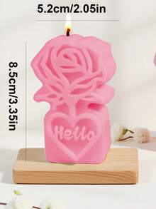 1pc Valentine's Day Rose LOVE Candle, High-End Romantic Atmosphere Simulated Flower Candle, Suitable For Celebrating Valentine's Day/Party Dinner/Candlelight Dinner/Gift For Lover/Home Decor/Souvenir - Multicolor - View 18