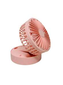 VENTILADOR RECARGABLE DE ESCRITORIO CARGA POR USB 3 VELOCIDADES 5 ASPAS CON GRAN POTENCIA - Rosa - Ver 6