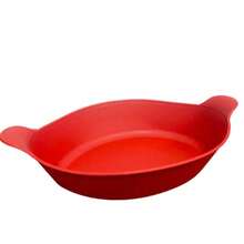 Set Of 10 Matte Plastic Boat-Shaped Appetizer Dishes (600ml) For Snack Bars And Restaurants - Red - View 2
