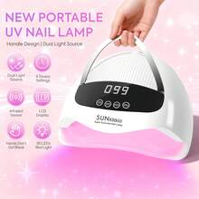 90 LED UV Nail Lamp, Suitable For Nail Polish And Gel Nail Polish, With 4 Timer Settings, HD Display, And Auto Sensor, Can Dry Nails - White - View 3