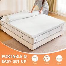 OLIXIS Memory Foam Mattress Topper Queen With Removable Soft Cover, 2 Inch Thick Gel Infused Cooling Toppers Pad For Queen Size Bed, Sleeper Sofa, RV, Camper, CertiPUR US Certified, Ventilated - trắng - Xem 1